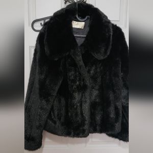 Faux fur black vintage coat